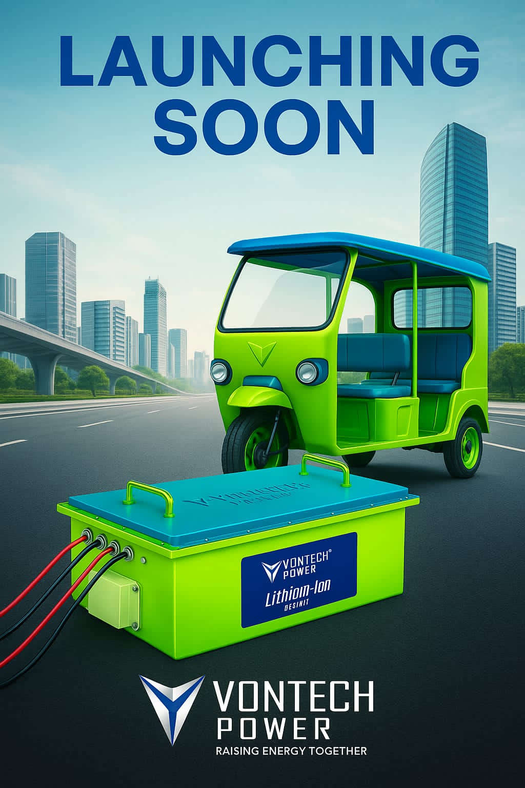 Green E-Rickshaw Battery